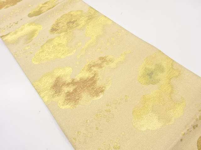 アンティーク　綴れ　雲にのり散らし模様織り出し袋帯（材料）